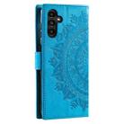 For Samsung Galaxy S25+ 5G Totem Flower Embossed Leather Phone Case(Blue) - 3