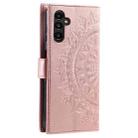 For Samsung Galaxy S25+ 5G Totem Flower Embossed Leather Phone Case(Rose Gold) - 3