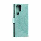 For Samsung Galaxy S25 Ultra 5G Totem Flower Embossed Leather Phone Case(Green) - 2