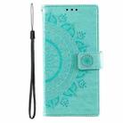 For Samsung Galaxy S25 Ultra 5G Totem Flower Embossed Leather Phone Case(Green) - 3