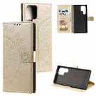 For Samsung Galaxy S25 Ultra 5G Totem Flower Embossed Leather Phone Case(Gold) - 1