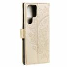 For Samsung Galaxy S25 Ultra 5G Totem Flower Embossed Leather Phone Case(Gold) - 3