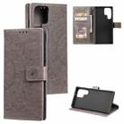 For Samsung Galaxy S25 Ultra 5G Totem Flower Embossed Leather Phone Case(Grey) - 1