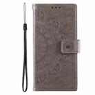 For Samsung Galaxy S25 Ultra 5G Totem Flower Embossed Leather Phone Case(Grey) - 2