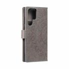 For Samsung Galaxy S25 Ultra 5G Totem Flower Embossed Leather Phone Case(Grey) - 3