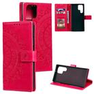 For Samsung Galaxy S25 Ultra 5G Totem Flower Embossed Leather Phone Case(Red) - 1