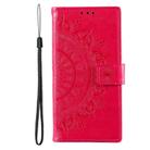 For Samsung Galaxy S25 Ultra 5G Totem Flower Embossed Leather Phone Case(Red) - 2
