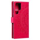 For Samsung Galaxy S25 Ultra 5G Totem Flower Embossed Leather Phone Case(Red) - 3