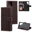 For Samsung Galaxy S25 Ultra 5G Totem Flower Embossed Leather Phone Case(Brown) - 1