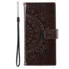 For Samsung Galaxy S25 Ultra 5G Totem Flower Embossed Leather Phone Case(Brown) - 2