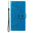 For Samsung Galaxy S25 Ultra 5G Totem Flower Embossed Leather Phone Case(Blue) - 2