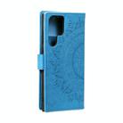 For Samsung Galaxy S25 Ultra 5G Totem Flower Embossed Leather Phone Case(Blue) - 3