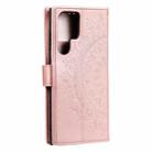 For Samsung Galaxy S25 Ultra 5G Totem Flower Embossed Leather Phone Case(Rose Gold) - 3