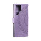 For Samsung Galaxy S25 Ultra 5G Totem Flower Embossed Leather Phone Case(Purple) - 3