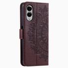For Samsung Galaxy S25 Edge 5G Totem Flower Embossed Leather Phone Case(Brown) - 3