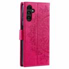For Samsung Galaxy S25 FE 5G Totem Flower Embossed Leather Phone Case with Lanyard(Red) - 3