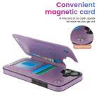 For iPhone 16 Double Buckle Mandala Leather Wallet Back Cover Phone Case(Purple) - 3