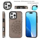 For iPhone 16 Pro Double Buckle Mandala Leather Wallet Back Cover Phone Case(Grey) - 2