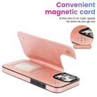 For iPhone 16 Pro Double Buckle Mandala Leather Wallet Back Cover Phone Case(Rose Gold) - 3