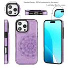 For iPhone 16 Pro Double Buckle Mandala Leather Wallet Back Cover Phone Case(Purple) - 2