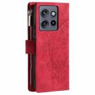 For Motorola Edge 50 Neo Multi-Card Totem Zipper Leather Phone Case(Red) - 3