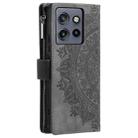 For Motorola Edge 50 Neo Multi-Card Totem Zipper Leather Phone Case(Grey) - 3