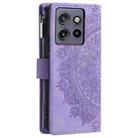 For Motorola Edge 50 Neo Multi-Card Totem Zipper Leather Phone Case(Purple) - 3