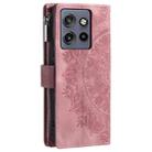 For Motorola Edge 50 Neo Multi-Card Totem Zipper Leather Phone Case(Pink) - 3