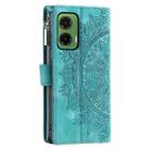 For Motorola Moto G35 Multi-Card Totem Zipper Leather Phone Case(Green) - 3