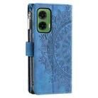 For Motorola Moto G35 Multi-Card Totem Zipper Leather Phone Case(Blue) - 3