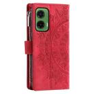 For Motorola Moto G35 Multi-Card Totem Zipper Leather Phone Case(Red) - 3