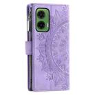 For Motorola Moto G35 Multi-Card Totem Zipper Leather Phone Case(Purple) - 3