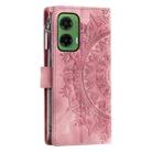 For Motorola Moto G35 Multi-Card Totem Zipper Leather Phone Case(Pink) - 3