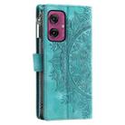 For Motorola Moto G55 Multi-Card Totem Zipper Leather Phone Case(Green) - 3