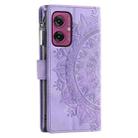 For Motorola Moto G55 Multi-Card Totem Zipper Leather Phone Case(Purple) - 3