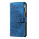 For Motorola Moto G75 5G Multi-Card Totem Zipper Leather Phone Case(Blue) - 2