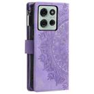 For Motorola Moto G75 5G Multi-Card Totem Zipper Leather Phone Case(Purple) - 3