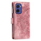 For Motorola Moto G05 Multi-Card Totem Zipper Leather Phone Case(Pink) - 3