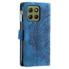 For Motorola Moto G15 Multi-Card Totem Zipper Leather Phone Case(Blue) - 3