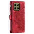 For Motorola Moto G15 Multi-Card Totem Zipper Leather Phone Case(Red) - 3