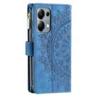 For Motorola Edge 60 Fusion Multi-Card Totem Zipper Leather Phone Case(Blue) - 3