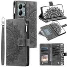 For Motorola Edge 60 Fusion Multi-Card Totem Zipper Leather Phone Case(Grey) - 1