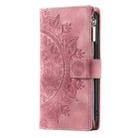 For Motorola Edge 60 Fusion Multi-Card Totem Zipper Leather Phone Case(Pink) - 3