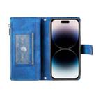For Motorola Edge 60 Pro Multi-Card Totem Zipper Leather Phone Case(Blue) - 3