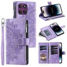 For Motorola Edge 60 Pro Multi-Card Totem Zipper Leather Phone Case(Purple) - 1