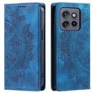 For Motorola Edge 50 Neo Totem Embossed Magnetic Leather Phone Case(Blue) - 2