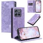 For Motorola Edge 50 Neo Totem Embossed Magnetic Leather Phone Case(Purple) - 1