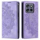 For Motorola Edge 50 Neo Totem Embossed Magnetic Leather Phone Case(Purple) - 2