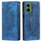 For Motorola Moto G35 Totem Embossed Magnetic Leather Phone Case(Blue) - 2