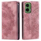 For Motorola Moto G35 Totem Embossed Magnetic Leather Phone Case(Rose Gold) - 2